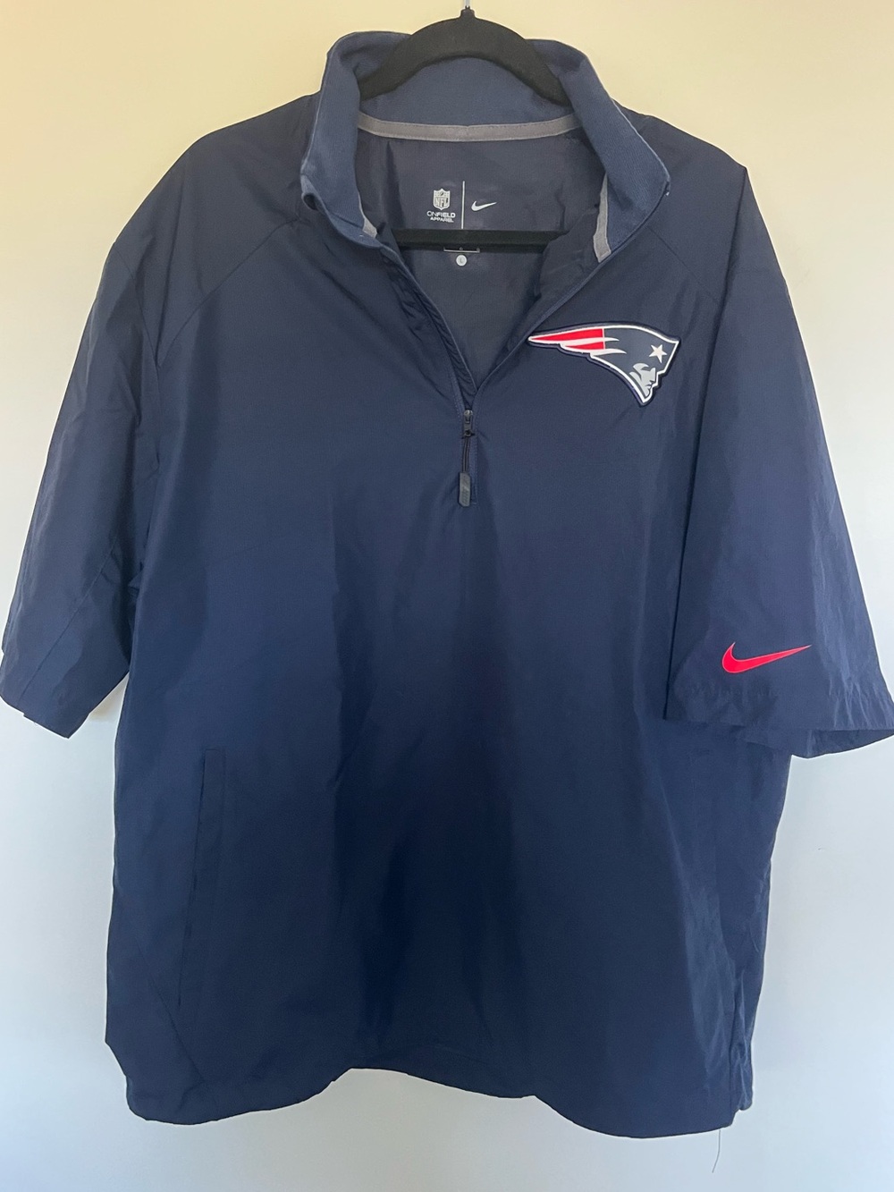 Nike NFL On Field Men’s Navy New England Patriots Quarter-Zip Pullover